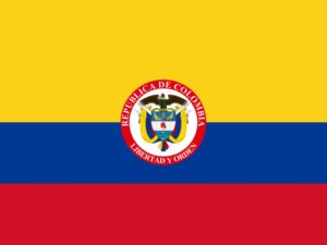 flaga kolumbii z godłem
