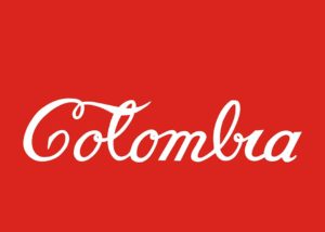 napisa colombia na czerwonym tle
